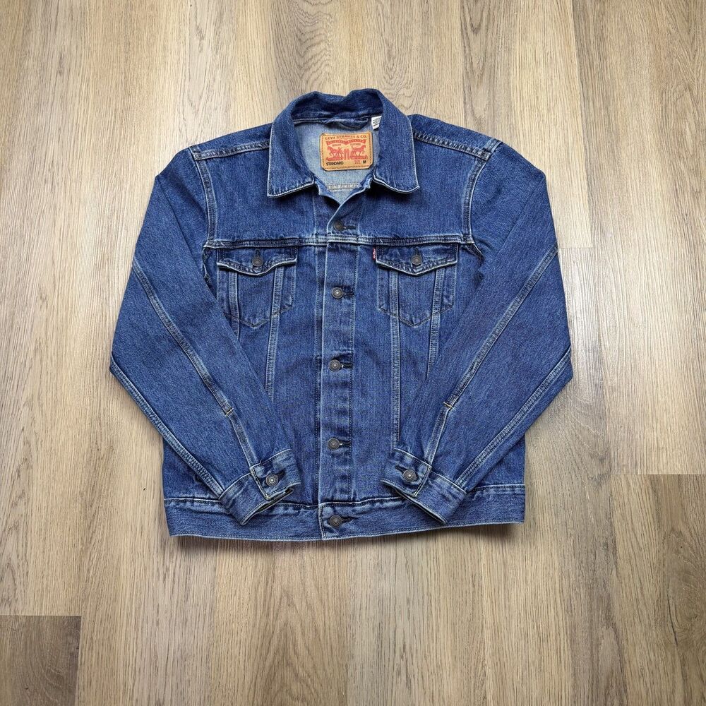 Levi's Jacket Mens Medium Blue Denim Button Front Jean Coat Casual Pockets